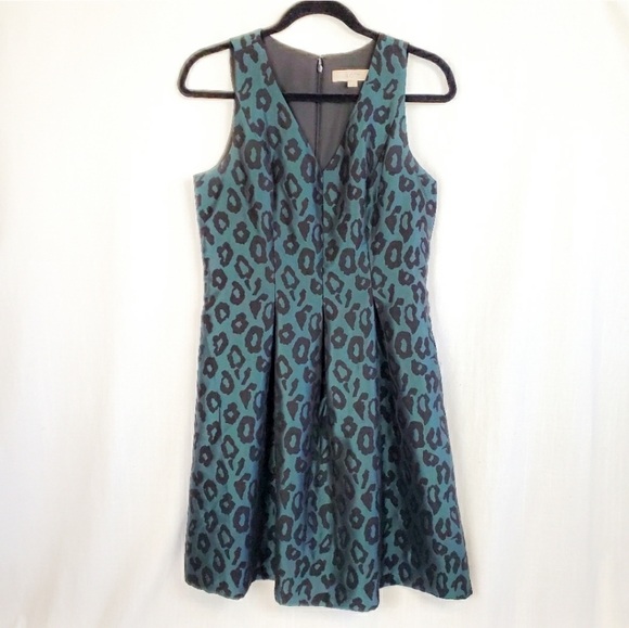 LOFT Dresses & Skirts - Loft | Cheetah V Neck Skater Styler Dress